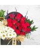 Red Rose & Daisy Flower Box